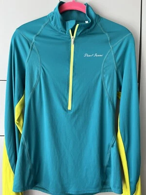 Pearl Izumi Athletic Cycling Top Womens Medium Pullover 1/4 Zip Teal Blue Thumb - Image 1 of 4