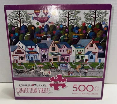 Buffalo Charles Wysocki Confection Street 500 Pc Puzzle NEW Sealed - Image 1 of 4