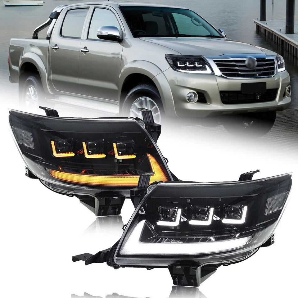Faro LED DRL alto/bajo señales de giro secuenciales para Toyota Hilux Vigo 2012-2014 Foto 1 de 4