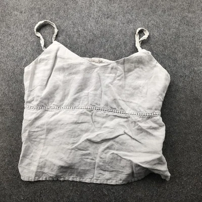 Camiseta sin mangas Johnny Was vintage para mujer gris mediana con botones delanteros cami boho aspecto de lino Foto 1 de 4