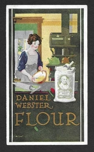Victorian Trading Card - Daniel Webster Flour - "Woman Baking; Folder" (6C1) - Bild 1 von 3