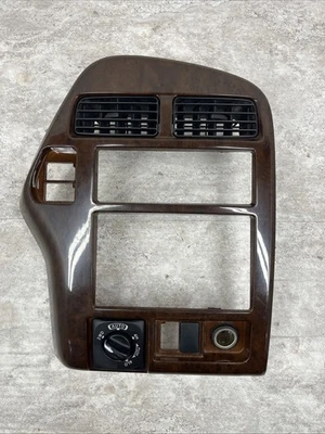 1997-2000 Infiniti QX4 Radio Bezel Center Dash Trim Vents Woodgrain w/ 4x4 - Image 1 of 4