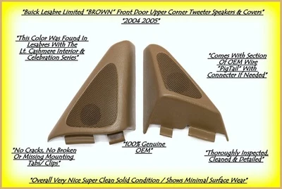04‐05 别克 LeSabre 原始设备制造商前门高音扬声器一对 LH/RH 棕色装饰 — 第 1/2 张图片