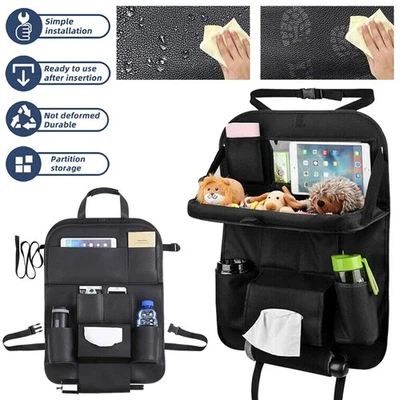 Auto KFZ Rücksitz Organizer Kinder KickMatten Schutz PU Leder Rückenlehnenschutz - Bild 1 von 4