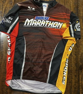 Camiseta Snickers Candy Bar Marathon Energy Bar 1/4 zíper bicicleta voler adulto G - Imagem 1 de 4