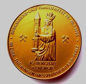Sankt Barbara - Heilige Barbara von Nikomedien - Bronze Medaille 1995 IG Bergbau - Bild 1 von 3