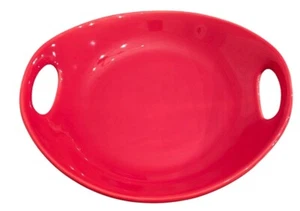 MATCERAMICA Red Serving Bowl Handles Ceramic Portugal 12"Lx10"Wx2"D - Picture 1 of 4