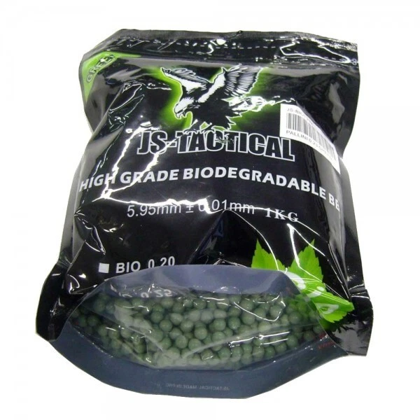 BUSTA 1KG 5000 PALLINI SOFTAIR BIO BIODEGRADABILI VERDI 0,20g - JS-BIO0.20V 6mm