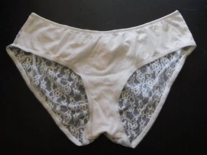 Victoria's Secret Mutandine L Mutandine Donna Pizzo Bianco Basso Hiphugger Taglia Large - Foto 1 di 7