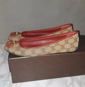 Gucci Schuhe Flats Ballett 36,5 GG Logo Monogramm gebraucht - Bild 1 von 10