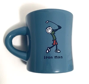 Life is Good Golf Iron Man Golfer Coffee Tee Mug Blue New Gift for Golfer - Picture 1 of 8