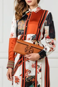 NEU Tory Burch Miller Glattleder Leder Clutch Tasche Aged Camel Braun - 365 $ - Bild 1 von 13