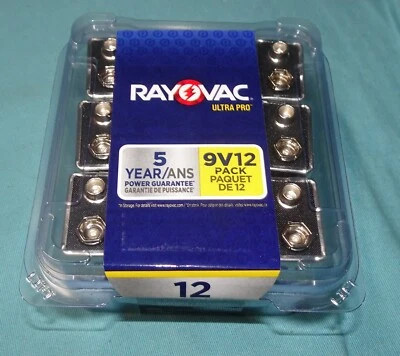 = NUEVO = CAJA DE 12 PILAS 9V Rayovac Ultra Pro Alkaline AL 9V12 = 1 PACK DE 12 Foto 1 de 4