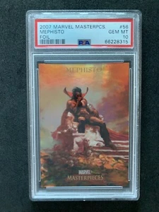 PSA 10 #56 Mephisto FOIL 2007 Marvel Masterpieces Parallel Trading Card MCU - Picture 1 of 2