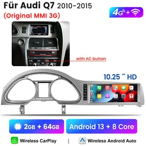 10.25” Für Audi Q7 MMI 3G 2010-2015 Carplay Autoradio Android13 GPS NAVI WIFI+4G - Bild 1 von 8