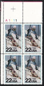 US #2369 22¢ 1988 Winter Olympics UL Plate Block MNH - Picture 1 of 1