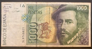 SPAGNA, 1992, 1000 pesetas, biglietto/cartamoneta, #163, circolato, usato - Foto 1 di 2