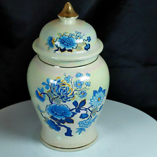 Vintage Sadler England Lusterware Ginger Jar 0408A Blue Floral  Porcelain