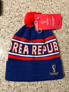 2022 World Cup Soccer Korea Replublic Embroidered Blue Beanie Youth - Picture 1 of 1