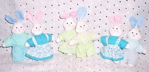 BUNNY RABBITS - BOY & GIRL PAIR SET: 2 - 6" : U CHOOSE COLOR STUFFED HANDMADE - Picture 1 of 14