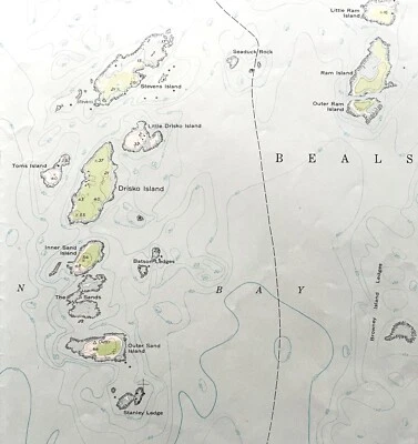 Map Drisko Island Maine 1948 Topographic Geo Survey 1:24000 27 x 22" TOPO6 - Image 1 of 3