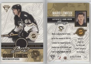 2002 Pacific Private Stock Titanium Authentic Game-Worn Jerseys Mario Lemieux