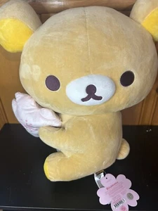 NEW BIG 16” Inch Sakura Cherry Blossom Holding Rilakkuma Plush San-x Japan Doll - Picture 1 of 2