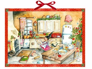 One Two Three Christmas Bakery Traditional German Advent Calendar 52 cm x 38 cm - Picture 1 of 1