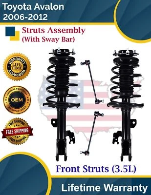 OE Front Struts W/Sway Bar For 2006-2012 Toyota Avalon 3.5L Lifetime Warranty - Изображение 1 из 4
