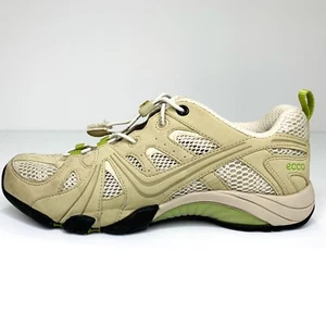 ECCO Women's Hiking Walking shoes Receptor Technology SZ 7-7.5 US Tan Lime Green - Picture 1 of 11