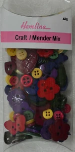 Hemline Buttons, Craft Mender Mix Buttons, 40g Net, COUNTRY Buttons - Picture 1 of 1