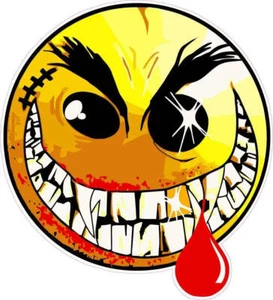 Evil Smiley Face Decal - Picture 1 of 4