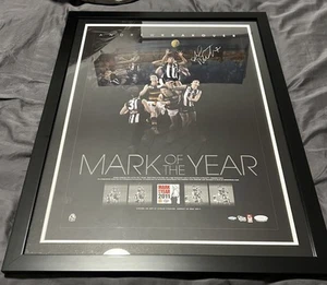 Collingwood Magpies Andrew Krakouer Mark Of The Year Signed Print Framed COA - Picture 1 of 24