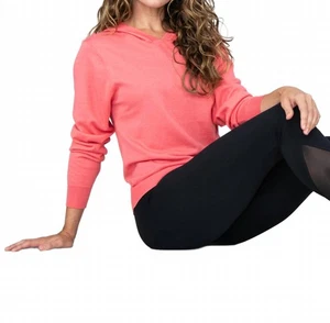 Body Wrappers leichtes veganes Kaschmir Kapuzenshirt koralle - Bild 1 von 13