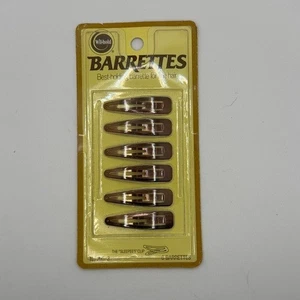 Vintage 80s Wihold Barrettes 6 The Sleepees Clips Brown Bronze Fine Hair - Picture 1 of 2