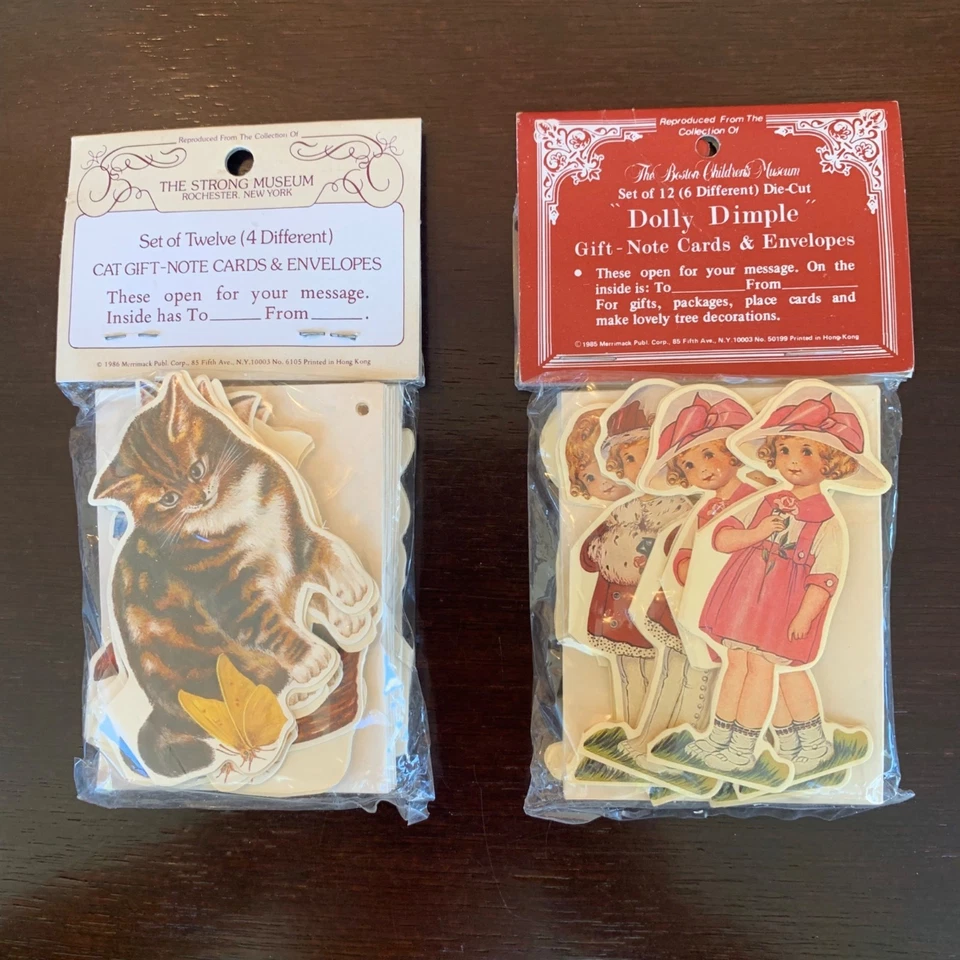 Винтажные штампованные бирки для кошек Dolly с ямочками 2 упаковки по 12 штук Museum Merrimack Craft 1980-е - Изображение 1 из 4