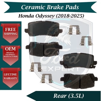 Kit de pastillas de freno cerámicas traseras premium OE para Honda Odyssey 2018-2025 9 años de garantía Foto 1 de 4