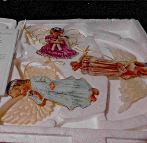 BRADFORD EXCHANGE HEAVEN,S LITTLE ANGELS MIXED SET HANGING TREE DECORATIONS - Foto 1 di 1