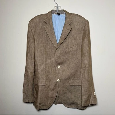 MASSIMO DUTTI Hombres Abrigo Deportivo Chaqueta Blazer LINO SIN FORRO Dos Botones Preppy 42 Foto 1 de 4