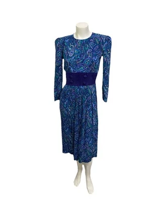 Vestido De Colección Años 90 Talla 6 Pasley Maximalista Retro Disfraz Cintura Ceñida Artístico Foto 1 de 4