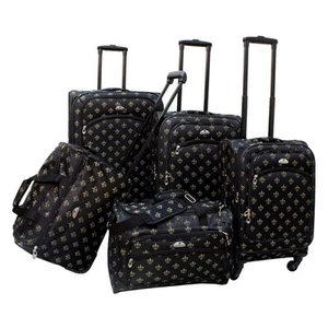 American Flyer Fleur de Lis 5-Piece Spinner Luggage Set - Picture 1 of 4