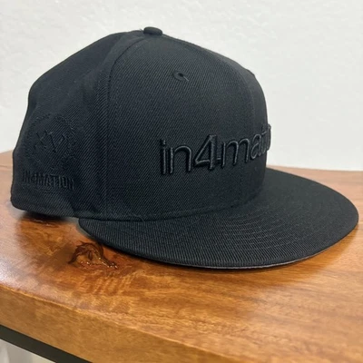 Boné masculino In4mation preto bordado skate Snap Back - Imagem 1 de 3