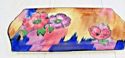 H & K Tunstall Anemone Sandwich Tray by R. Grocott c1939 Art Deco Vintage 10 ins - Image 1 of 4