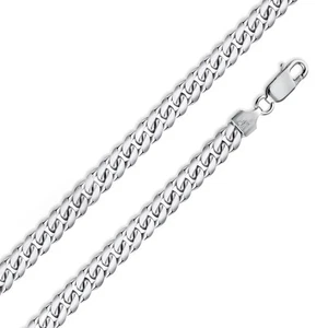 7 mm 925 Sterling Silber rhodiniert Miami Cuban Kette oder Armband - Italien - Bild 1 von 5