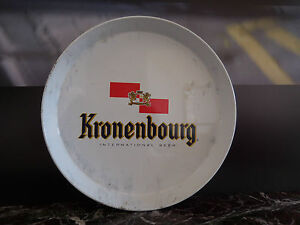 Plateau de service à bière Kronenbourg métal design art déco XXe PN France