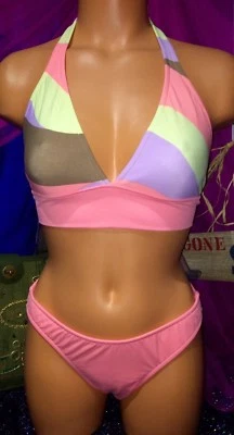 Sexy Traje de Baño Vintage Venus Buceo Halter C Top XS Surf Bikini Parte Inferior Conjunto Retro Foto 1 de 4