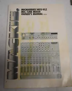 Original Mackie Microseries 1402-VLZ Mic/Line Mixer Owner's Manual English - Picture 1 of 2