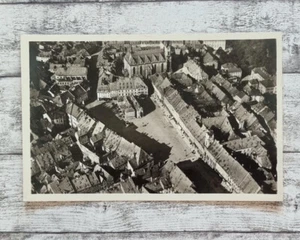 AK Eger Adolf Hitler Platz Cheb Fliegeraufnahme Häuser Kirche Luftbild Postkarte - Picture 1 of 2