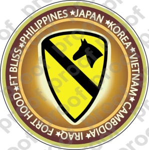 STICKER US ARMY UNIT 1ST CAVALRY DIVISION SHIELD - Picture 1 of 1