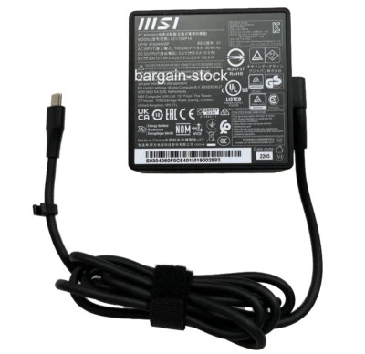 Original MSI 20V 5A 100W USB-C AC Adapter Charger A21-100P1A GaN Power Supply - Image 1 of 4